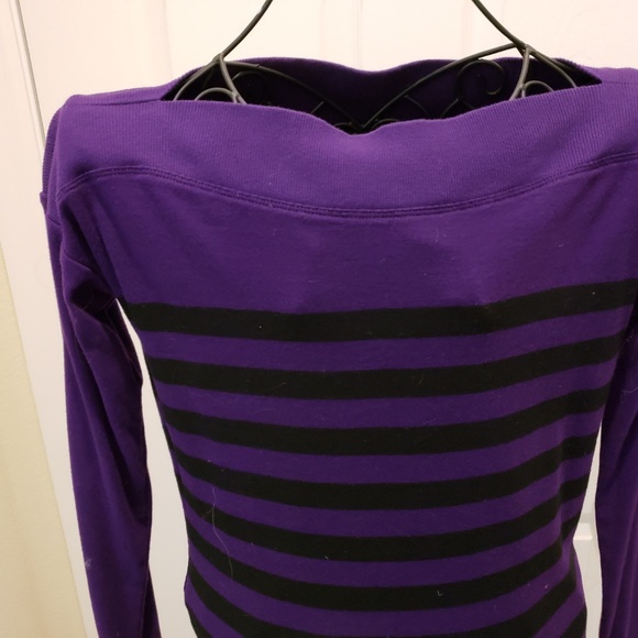 Ralph Lauren Tops - Ralph Lauren Sz Sm Purple/Black L/S Striped Top